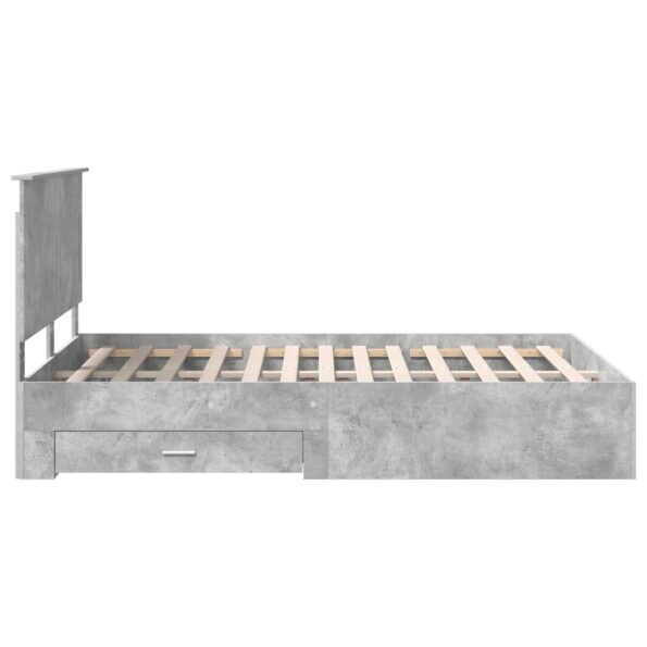 vidaXL Rám postele Betónová šedá 140 x 190 cm Kompozitné drevo – Obrázok 9