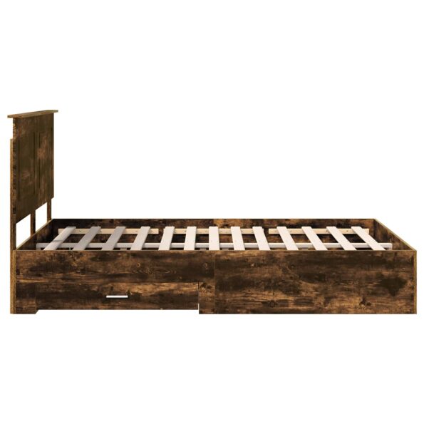 vidaXL Rám postele Dymová dub 140 x 190 cm Kompozitné drevo – Obrázok 9