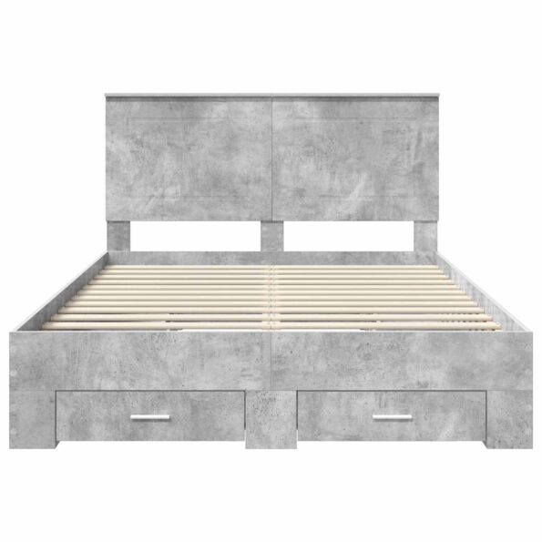 vidaXL Rám postele Betónová šedá 140 x 200 cm Kompozitné drevo – Obrázok 8