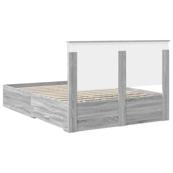 vidaXL Rám postele Sivý Sonoma 140 x 200 cm Kompozitné drevo – Obrázok 10