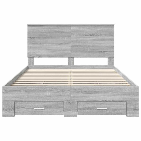 vidaXL Rám postele Sivý Sonoma 140 x 200 cm Kompozitné drevo – Obrázok 8