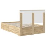 vidaXL Rám postele Sonoma dub 135 x 190 cm Kompozitné drevo – Obrázok 10