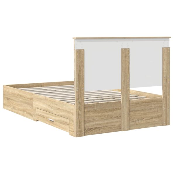 vidaXL Rám postele Sonoma dub 135 x 190 cm Kompozitné drevo – Obrázok 10