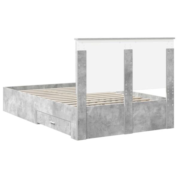 vidaXL Rám postele Betónová šedá 135 x 190 cm Kompozitné drevo – Obrázok 10