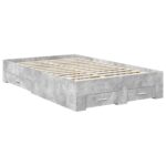 vidaXL Rám postele Betónová šedá 135 x 190 cm Kompozitné drevo – Obrázok 6