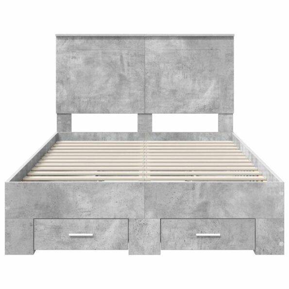 vidaXL Rám postele Betónová šedá 135 x 190 cm Kompozitné drevo – Obrázok 8