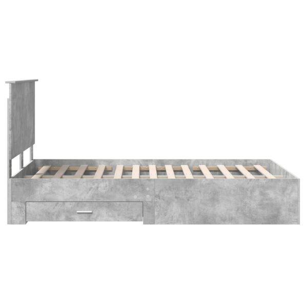 vidaXL Rám postele Betónová šedá 135 x 190 cm Kompozitné drevo – Obrázok 9