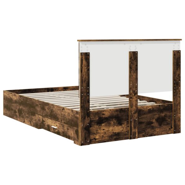 vidaXL Rám postele Dymová dub 135 x 190 cm Kompozitné drevo – Obrázok 10
