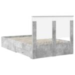 vidaXL Rám postele Betónová šedá 120 x 190 cm Kompozitné drevo – Obrázok 10