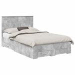 vidaXL Rám postele Betónová šedá 120 x 190 cm Kompozitné drevo – Obrázok 2