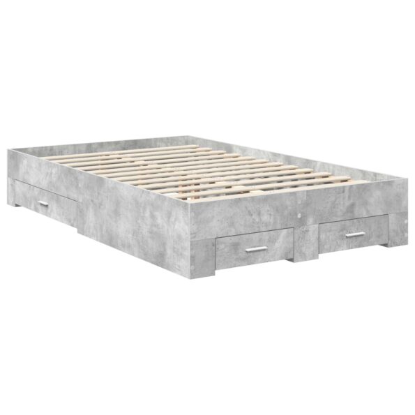 vidaXL Rám postele Betónová šedá 120 x 190 cm Kompozitné drevo – Obrázok 6