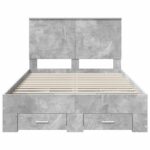 vidaXL Rám postele Betónová šedá 120 x 190 cm Kompozitné drevo – Obrázok 8