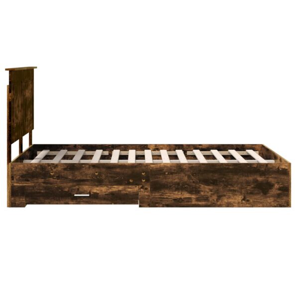 vidaXL Rám postele Dymová dub 120 x 190 cm Kompozitné drevo – Obrázok 9