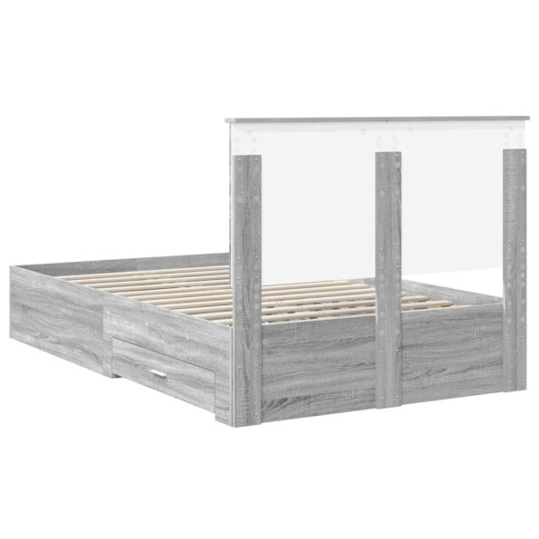 vidaXL Rám postele Sivý Sonoma 120 x 190 cm Kompozitné drevo – Obrázok 10
