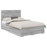 vidaXL Rám postele Sivý Sonoma 120 x 190 cm Kompozitné drevo – Obrázok 2