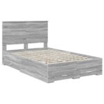 vidaXL Rám postele Sivý Sonoma 120 x 190 cm Kompozitné drevo – Obrázok 4