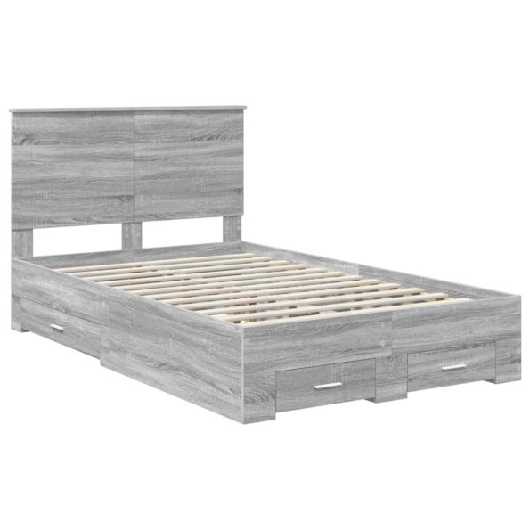 vidaXL Rám postele Sivý Sonoma 120 x 190 cm Kompozitné drevo – Obrázok 4
