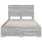 vidaXL Rám postele Sivý Sonoma 120 x 190 cm Kompozitné drevo – Obrázok 8