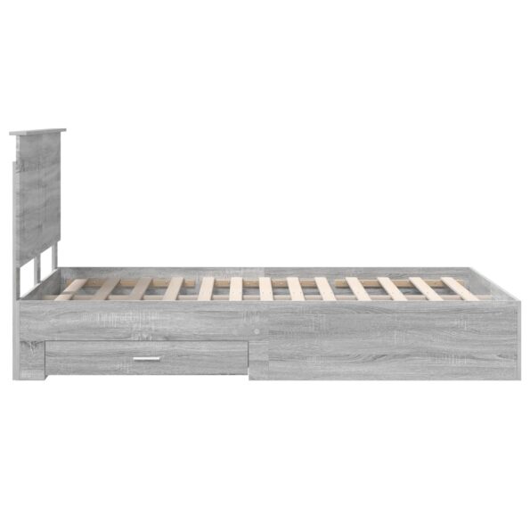 vidaXL Rám postele Sivý Sonoma 120 x 190 cm Kompozitné drevo – Obrázok 9