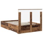 vidaXL Rám postele Staré drevo 120 x 190 cm Kompozitné drevo – Obrázok 10