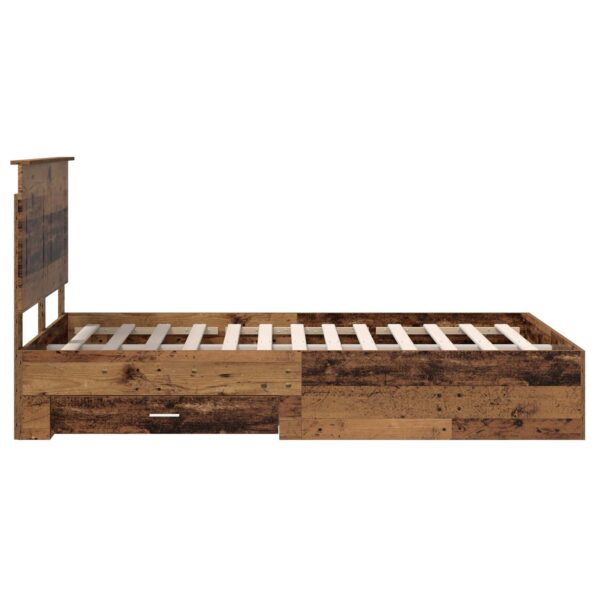 vidaXL Rám postele Staré drevo 120 x 190 cm Kompozitné drevo – Obrázok 9