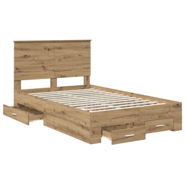 vidaXL Rám postele Remeselný dub 120 x 190 cm Kompozitné drevo – Obrázok 5