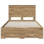 vidaXL Rám postele Remeselný dub 120 x 190 cm Kompozitné drevo – Obrázok 8