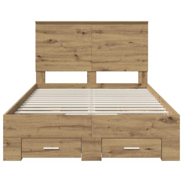 vidaXL Rám postele Remeselný dub 120 x 190 cm Kompozitné drevo – Obrázok 8