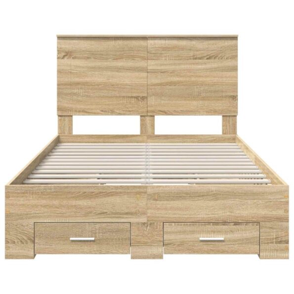 vidaXL Rám postele Sonoma dub 120 x 200 cm Kompozitné drevo – Obrázok 8