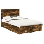 vidaXL Rám postele Dymová dub 120 x 200 cm Kompozitné drevo – Obrázok 2