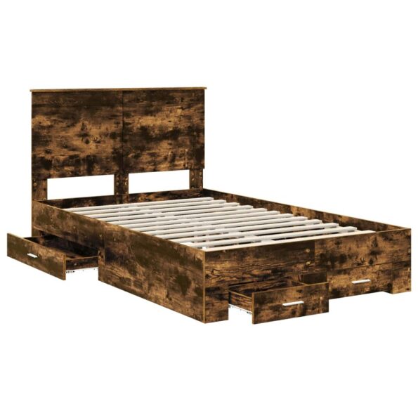 vidaXL Rám postele Dymová dub 120 x 200 cm Kompozitné drevo – Obrázok 5