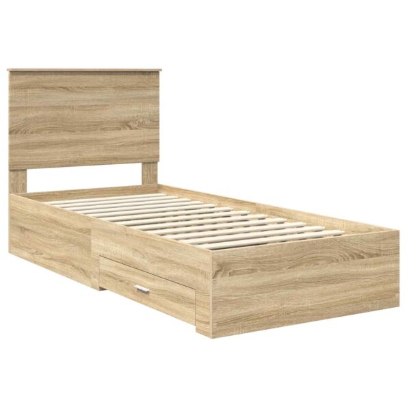 vidaXL Rám postele Sonoma dub 100 x 200 cm Kompozitné drevo – Obrázok 4