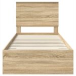 vidaXL Rám postele Sonoma dub 100 x 200 cm Kompozitné drevo – Obrázok 7