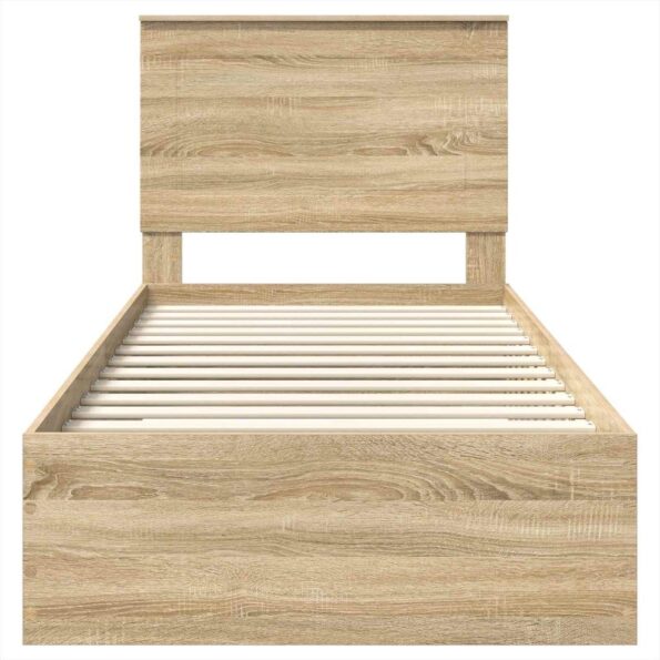 vidaXL Rám postele Sonoma dub 100 x 200 cm Kompozitné drevo – Obrázok 7
