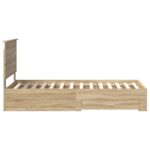 vidaXL Rám postele Sonoma dub 100 x 200 cm Kompozitné drevo – Obrázok 8