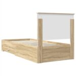 vidaXL Rám postele Sonoma dub 100 x 200 cm Kompozitné drevo – Obrázok 9