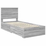 vidaXL Rám postele Sivý Sonoma 100 x 200 cm Kompozitné drevo – Obrázok 4