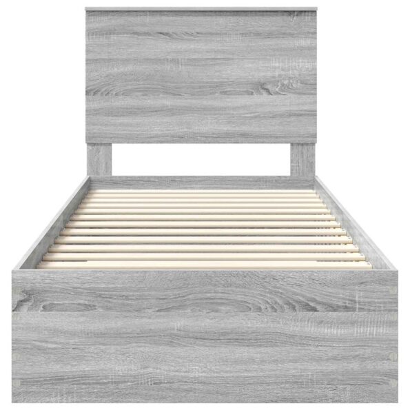 vidaXL Rám postele Sivý Sonoma 100 x 200 cm Kompozitné drevo – Obrázok 7