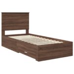 vidaXL Rám postele Hnedý dub a striebro 100 x 200 cm Kompozitné drevo – Obrázok 4