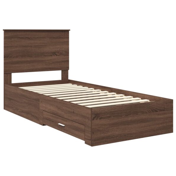 vidaXL Rám postele Hnedý dub a striebro 100 x 200 cm Kompozitné drevo – Obrázok 4