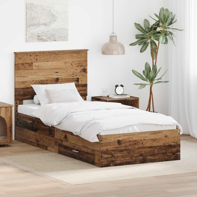 3409692_1.jpg vidaXL Rám postele Staré drevo 100 x 200 cm Kompozitné drevo – Obrázok 1