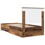 vidaXL Rám postele Staré drevo 100 x 200 cm Kompozitné drevo – Obrázok 9
