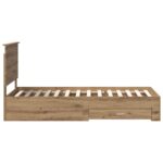 vidaXL Rám postele Remeselný dub 100 x 200 cm Kompozitné drevo – Obrázok 8