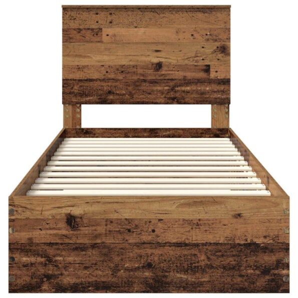vidaXL Rám postele Staré drevo 90 x 190 cm Kompozitné drevo – Obrázok 7