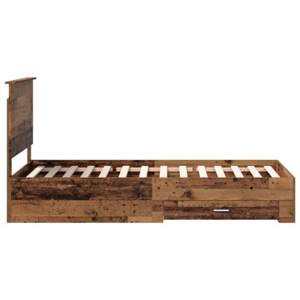 vidaXL Rám postele Staré drevo 90 x 190 cm Kompozitné drevo – Obrázok 8