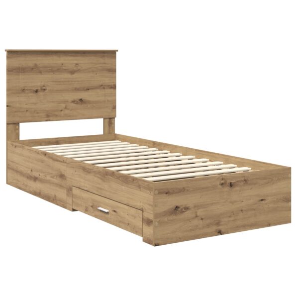 vidaXL Rám postele Remeselný dub 90 x 190 cm Kompozitné drevo – Obrázok 4