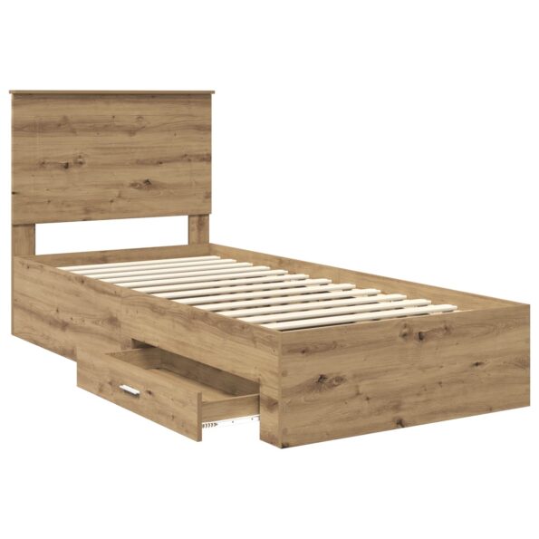 vidaXL Rám postele Remeselný dub 90 x 190 cm Kompozitné drevo – Obrázok 5