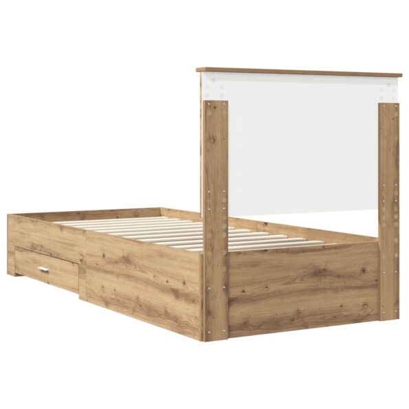 vidaXL Rám postele Remeselný dub 90 x 190 cm Kompozitné drevo – Obrázok 9