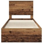 vidaXL Rám postele Staré drevo 90 x 200 cm Kompozitné drevo – Obrázok 7