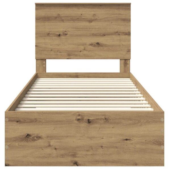 vidaXL Rám postele Remeselný dub 90 x 200 cm Kompozitné drevo – Obrázok 7
